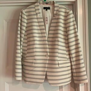 Cream blazer with black stripe. Talbots.